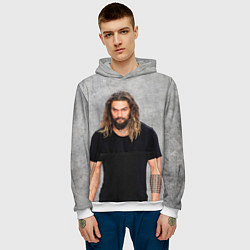Толстовка-худи мужская Jason Momoa, цвет: 3D-белый — фото 2