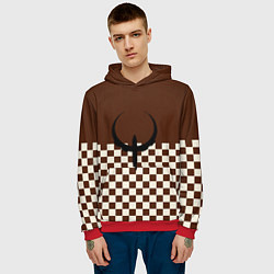 Толстовка-худи мужская Квейк ретро паттерн, цвет: 3D-красный — фото 2