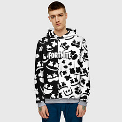 Толстовка-худи мужская Fortnite patten Marshmello, цвет: 3D-меланж — фото 2