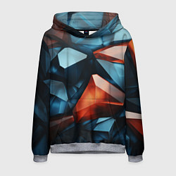 Толстовка-худи мужская Синие и янтарные камни, цвет: 3D-меланж