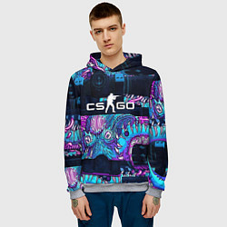 Толстовка-худи мужская CS GO neon blob, цвет: 3D-меланж — фото 2