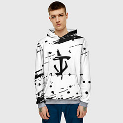 Толстовка-худи мужская Doom краски текстура, цвет: 3D-меланж — фото 2