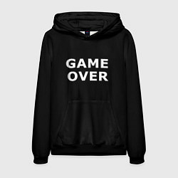 Толстовка-худи мужская Game over white logo, цвет: 3D-черный