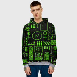 Толстовка-худи мужская Twenty one pilots neon, цвет: 3D-меланж — фото 2