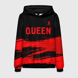 Толстовка-худи мужская Queen - red gradient посередине, цвет: 3D-черный