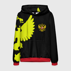 Толстовка-худи мужская Герб РФ орёл, цвет: 3D-красный