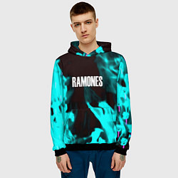 Толстовка-худи мужская Ramones fire rose, цвет: 3D-черный — фото 2