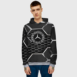 Толстовка-худи мужская Mercedes carbon, цвет: 3D-меланж — фото 2