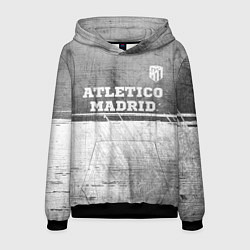 Толстовка-худи мужская Atletico Madrid - grey gradient посередине, цвет: 3D-черный