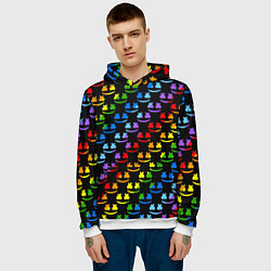 Толстовка-худи мужская Marshmello pattern neon, цвет: 3D-белый — фото 2