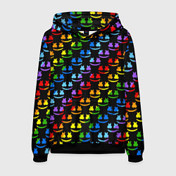 Толстовка-худи мужская Marshmello pattern neon, цвет: 3D-черный