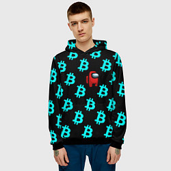 Толстовка-худи мужская Among us биткоин, цвет: 3D-черный — фото 2