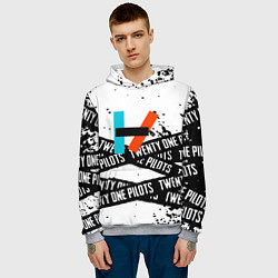 Толстовка-худи мужская Twenty one pilots rock, цвет: 3D-меланж — фото 2