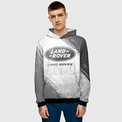 Толстовка-худи мужская Land Rover - white gradient, цвет: 3D-черный — фото 2