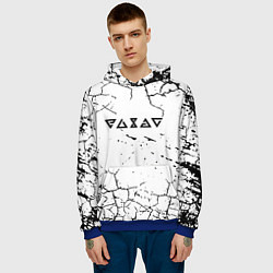 Толстовка-худи мужская Ведьмак трещины в земле, цвет: 3D-синий — фото 2