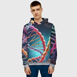 Толстовка-худи мужская Разноцветный ДНК, цвет: 3D-меланж — фото 2