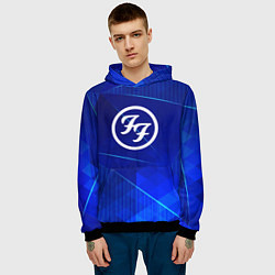 Толстовка-худи мужская Foo Fighters blue poly, цвет: 3D-черный — фото 2