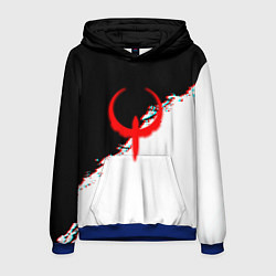 Толстовка-худи мужская Квейк глитч краски, цвет: 3D-синий