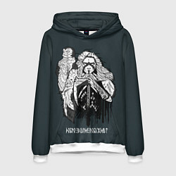 Толстовка-худи мужская Валькирия с топором - добро всегда побеждает, цвет: 3D-белый