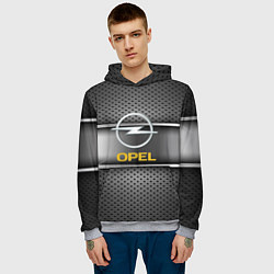 Толстовка-худи мужская Opel carbon metal steel, цвет: 3D-меланж — фото 2