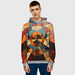 Толстовка-худи мужская Винтажная мозайка, цвет: 3D-меланж — фото 2