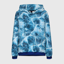 Толстовка-худи мужская Текстура льда, цвет: 3D-синий