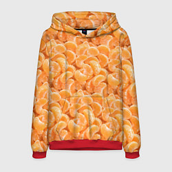 Толстовка-худи мужская Паттерн дольки мандарин, цвет: 3D-красный
