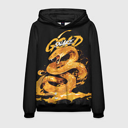 Толстовка-худи мужская Gold snake, цвет: 3D-черный