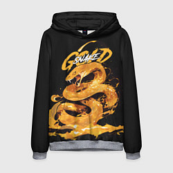 Толстовка-худи мужская Gold snake, цвет: 3D-меланж