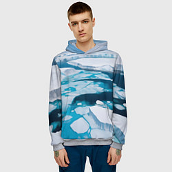 Толстовка-худи мужская Арктический лед, цвет: 3D-меланж — фото 2