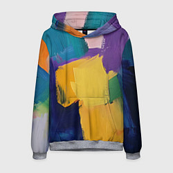 Толстовка-худи мужская Мазки красок, цвет: 3D-меланж