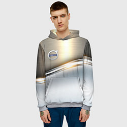 Толстовка-худи мужская Volvo жёлтый метал, цвет: 3D-меланж — фото 2