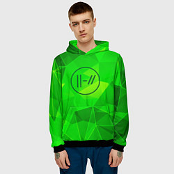 Толстовка-худи мужская Twenty One Pilots green poly, цвет: 3D-черный — фото 2