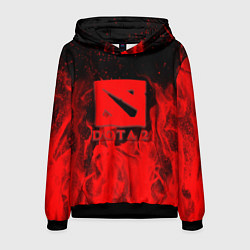 Толстовка-худи мужская DOTA 2 лого в огне, цвет: 3D-черный