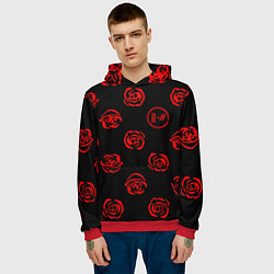 Толстовка-худи мужская Twenty one pilots rose pattern, цвет: 3D-красный — фото 2