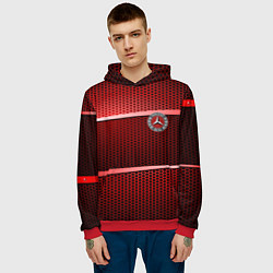 Толстовка-худи мужская BMW metal texture, цвет: 3D-красный — фото 2