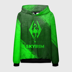 Толстовка-худи мужская Skyrim - green gradient, цвет: 3D-черный