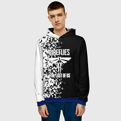 Толстовка-худи мужская The Last of Us брызги красок черно белый, цвет: 3D-синий — фото 2