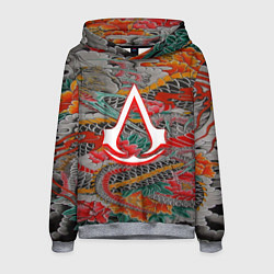Толстовка-худи мужская Assassins Creed shadows japan, цвет: 3D-меланж