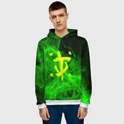 Толстовка-худи мужская Doom storm green, цвет: 3D-белый — фото 2