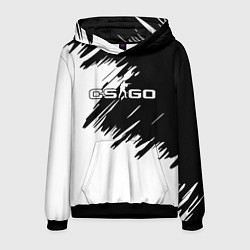 Толстовка-худи мужская CSGO белые краски, цвет: 3D-черный