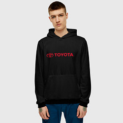 Толстовка-худи мужская Toyota red logo auto, цвет: 3D-черный — фото 2