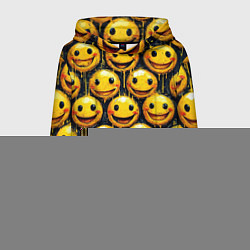 Толстовка-худи мужская Смайлы краской с потеками, цвет: 3D-красный