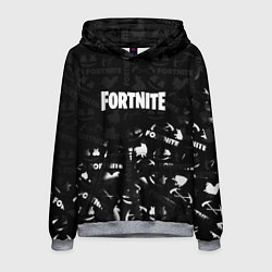 Толстовка-худи мужская Fortnite pattern black, цвет: 3D-меланж