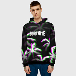 Толстовка-худи мужская Fortnite glitch tropix, цвет: 3D-черный — фото 2