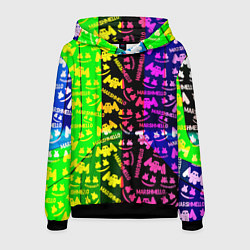 Толстовка-худи мужская Marshmello pattern neon steel, цвет: 3D-черный