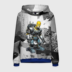 Толстовка-худи мужская Homer Simpson cool cyborg - ai art fantasy, цвет: 3D-синий