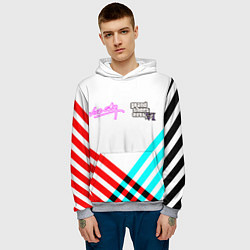 Толстовка-худи мужская GTA6 vice city line, цвет: 3D-меланж — фото 2