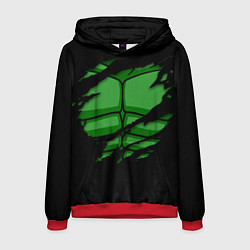 Толстовка-худи мужская Халк, цвет: 3D-красный