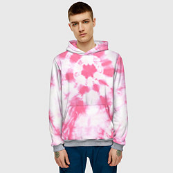 Толстовка-худи мужская Розовый тай дай, цвет: 3D-меланж — фото 2